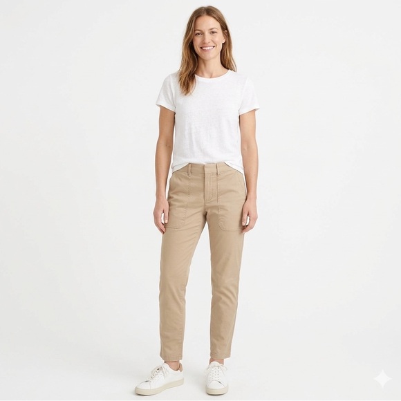 J. Crew Pants - J. Crew Slim Boyfriend Chino Pants Tan Beige Petit 26P Style BF497 Re-Imagined